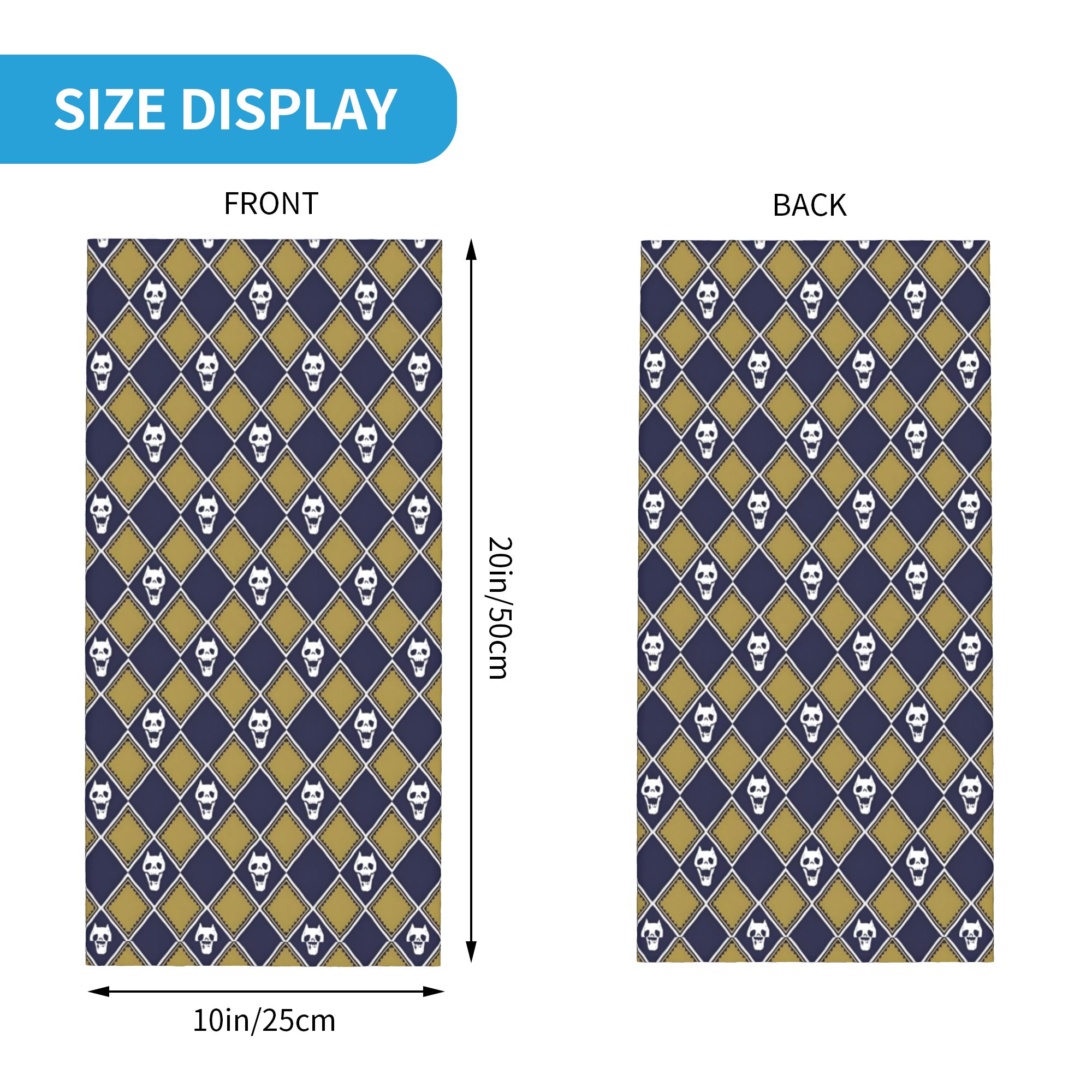 Custom JoJo Gold Blue Bandana  - đánh giá và giá Neck Gaiter Face Cover
