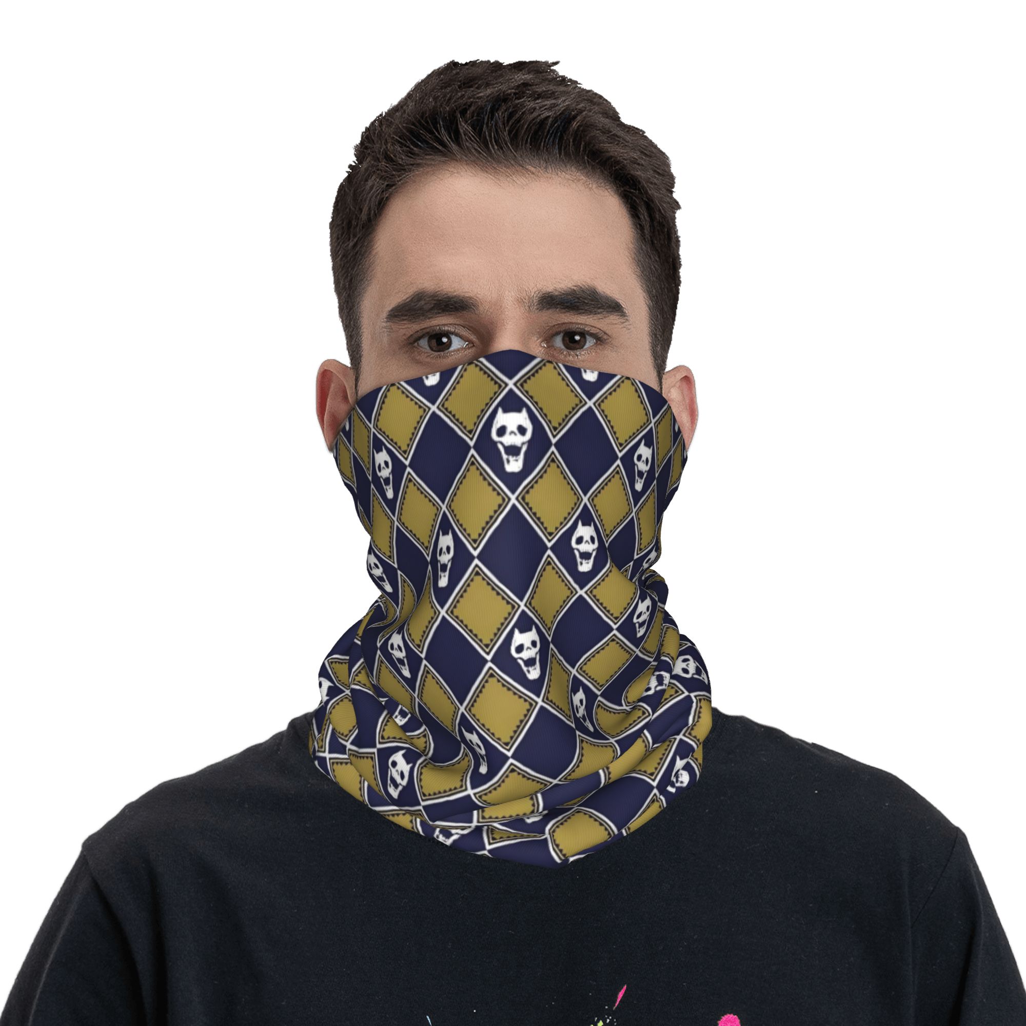 Custom JoJo Gold Blue Bandana  - đánh giá và giá Neck Gaiter Face Cover