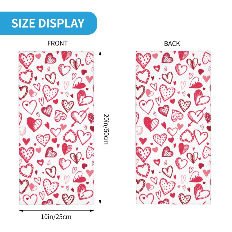 Pink Red Love Hearts Bandana N - đánh giá và giá Neck Gaiter Face Cover