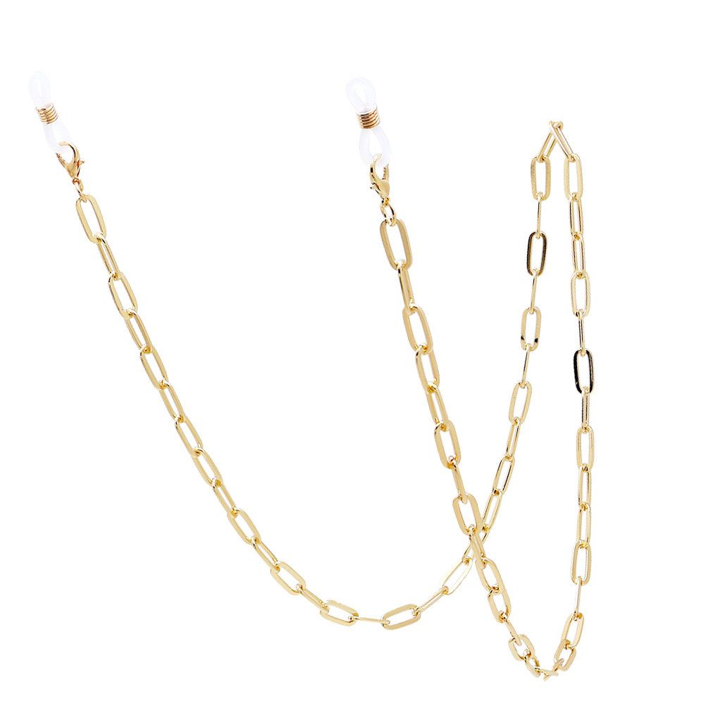 Gold Paperclip Link Mask Lanya - đánh giá và giá Mask Chain Holder