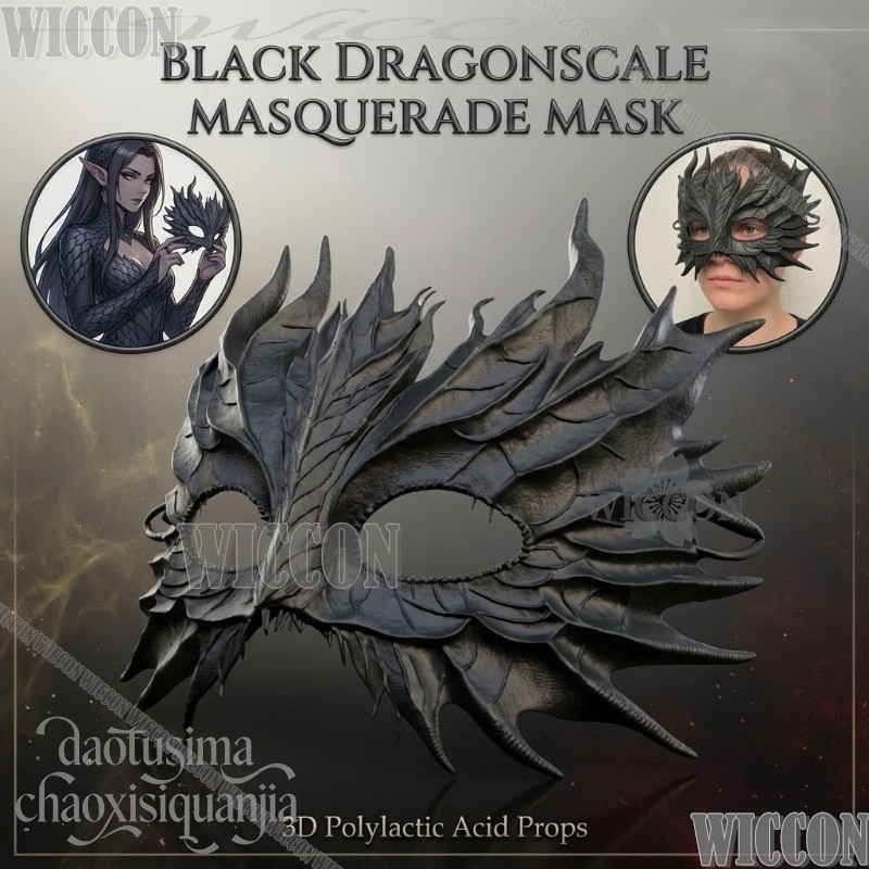 Black Dragonscale Masquerade M - đánh giá và giá Black Face Mask Pack